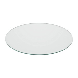 Transparente Relaxdays Glasplatte ESG, 80 cm Durchmesser, 8 mm stark, für Tische und Kamine.