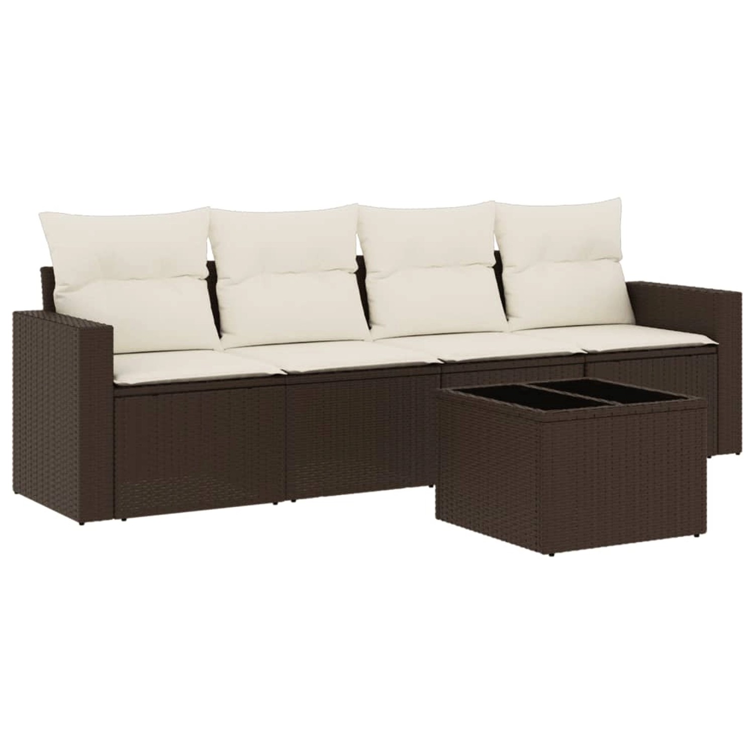vidaXL 5-Tlg Garten-Sofagarnitur mit Kissen Braun Poly Rattan 3218683 günstig online kaufen