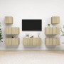 VidaXL TV-Schrank-Set, 7-teilig, Sonoma-Eiche, Holzwerkstoff, Hängeelemente für Wohnzimmer.
