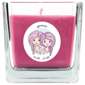 HS Candle Duftkerze Zwillinge im Glas, Lavendelduft, 50h Brenndauer.