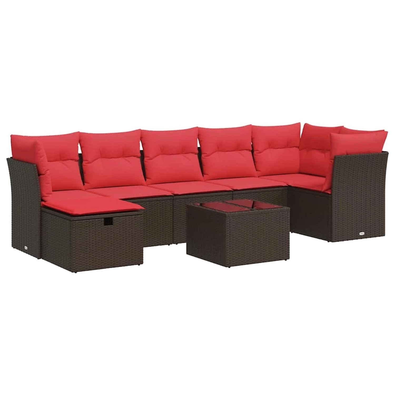 vidaXL 8-Tlg Garten-Sofagarnitur mit Kissen Braun Poly Rattan 3325320 günstig online kaufen