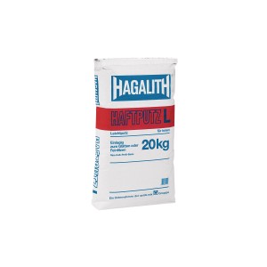 Sack Hagalith-Haftputz L, 20 kg, für Innenanwendungen. Leichtputz zum Glätten und Feinfilzen.