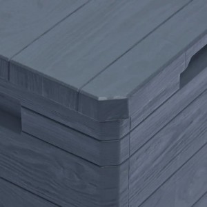 VidaXL Garten-Aufbewahrungsbox, 90 L, Anthrazit, Holzoptik, für Innen- und Außenbereich.