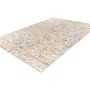 MeGusta Flachflor Teppich Fátima, 160x230 cm, Silber Leder Patchwork Optik.