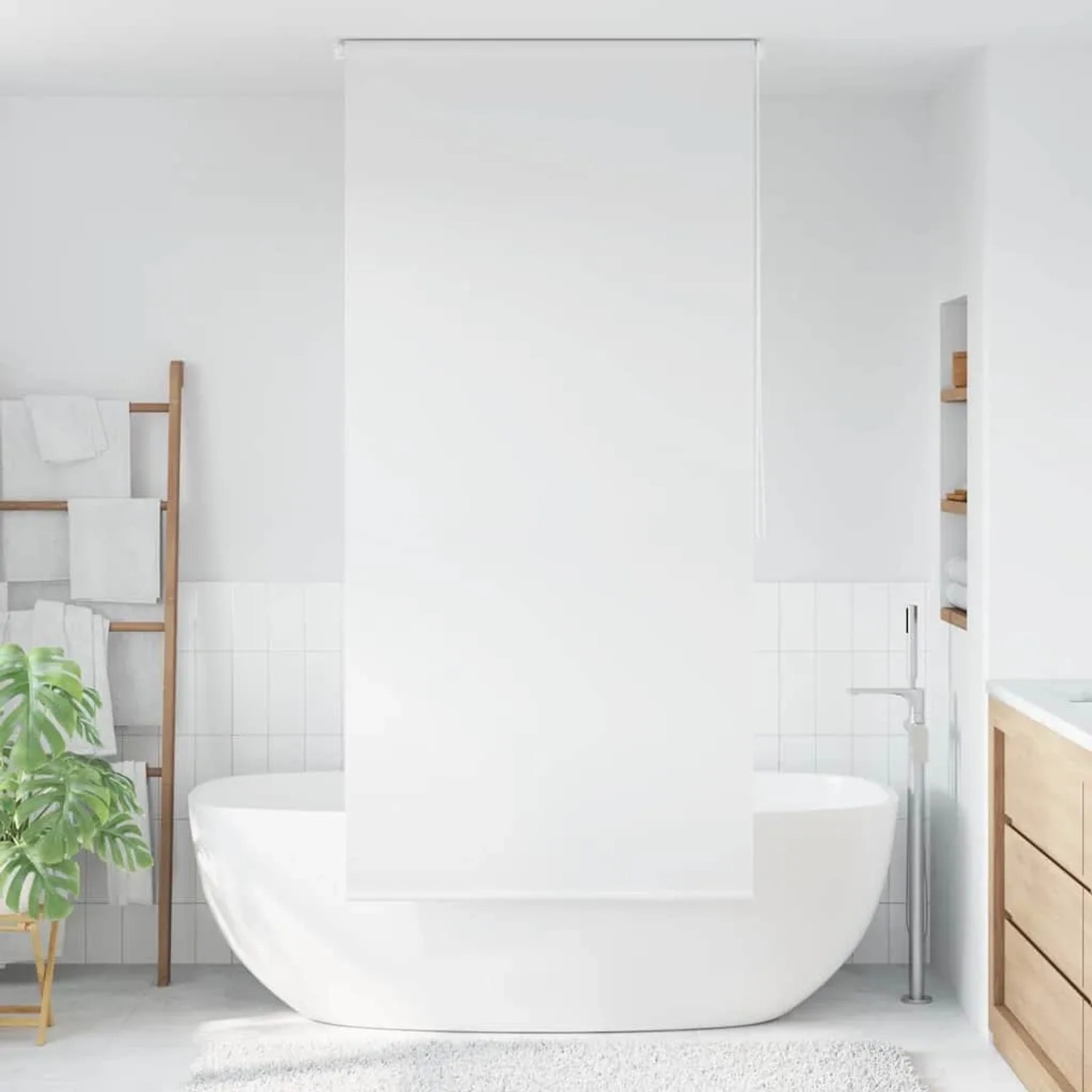 vidaXL Duschrollo 100x240 cm Weiß 142842_2
