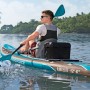 Bestway SUP Touring Board Glider Elite mit Sitz und Paddler auf dem Wasser.