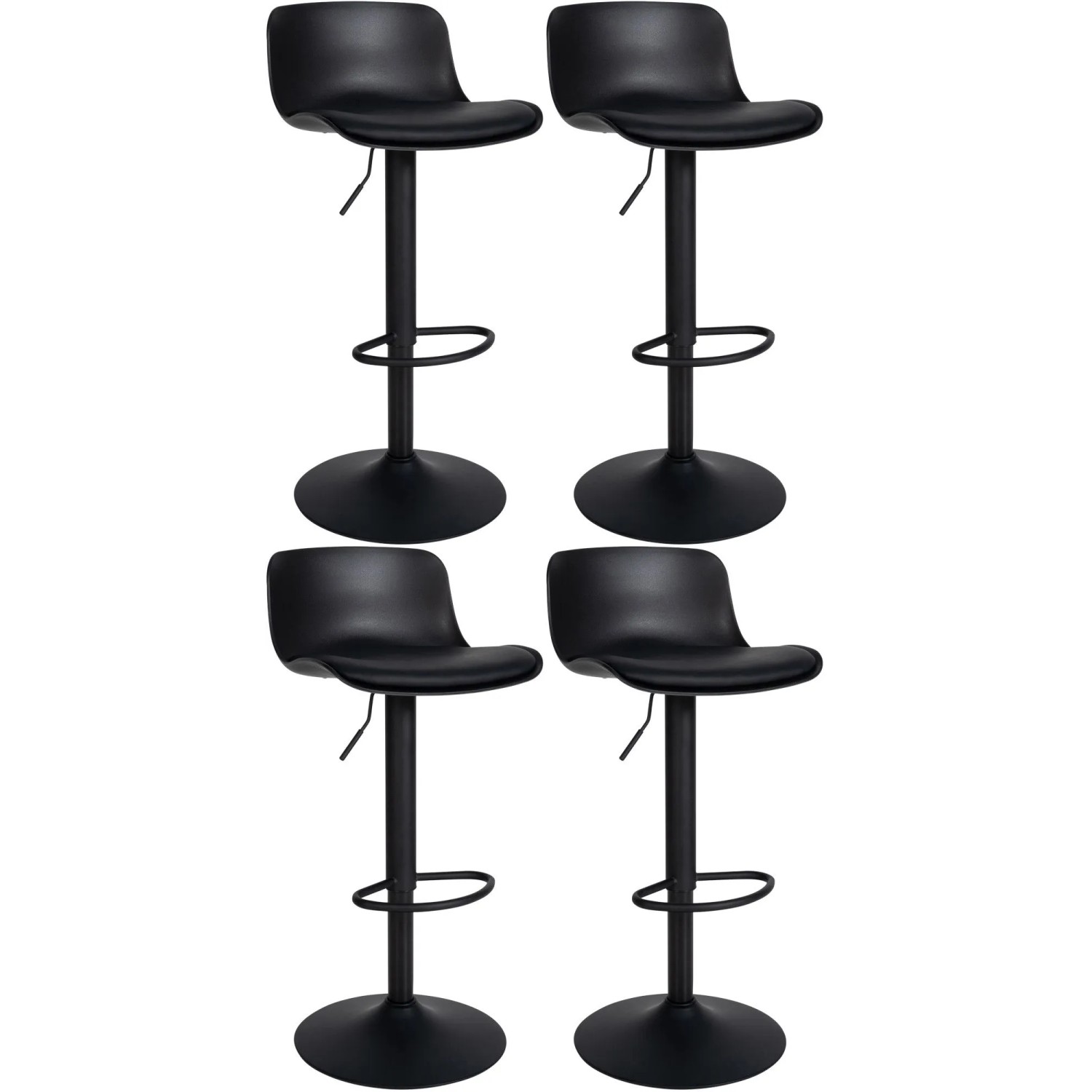CLP 4er Set Barhocker Almada Kunstleder Schwarz