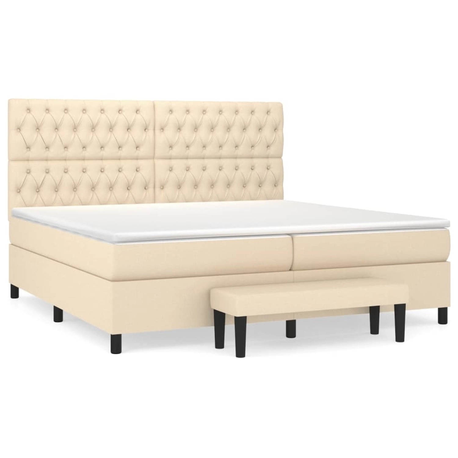 vidaXL Boxspringbett mit Matratze Creme 200x200 cm Stoff1358471 günstig online kaufen