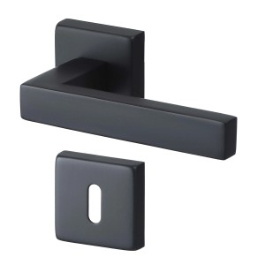 MeinTürgriff Drückergarnitur Trento Schwarz Türdrücker Eckig BB