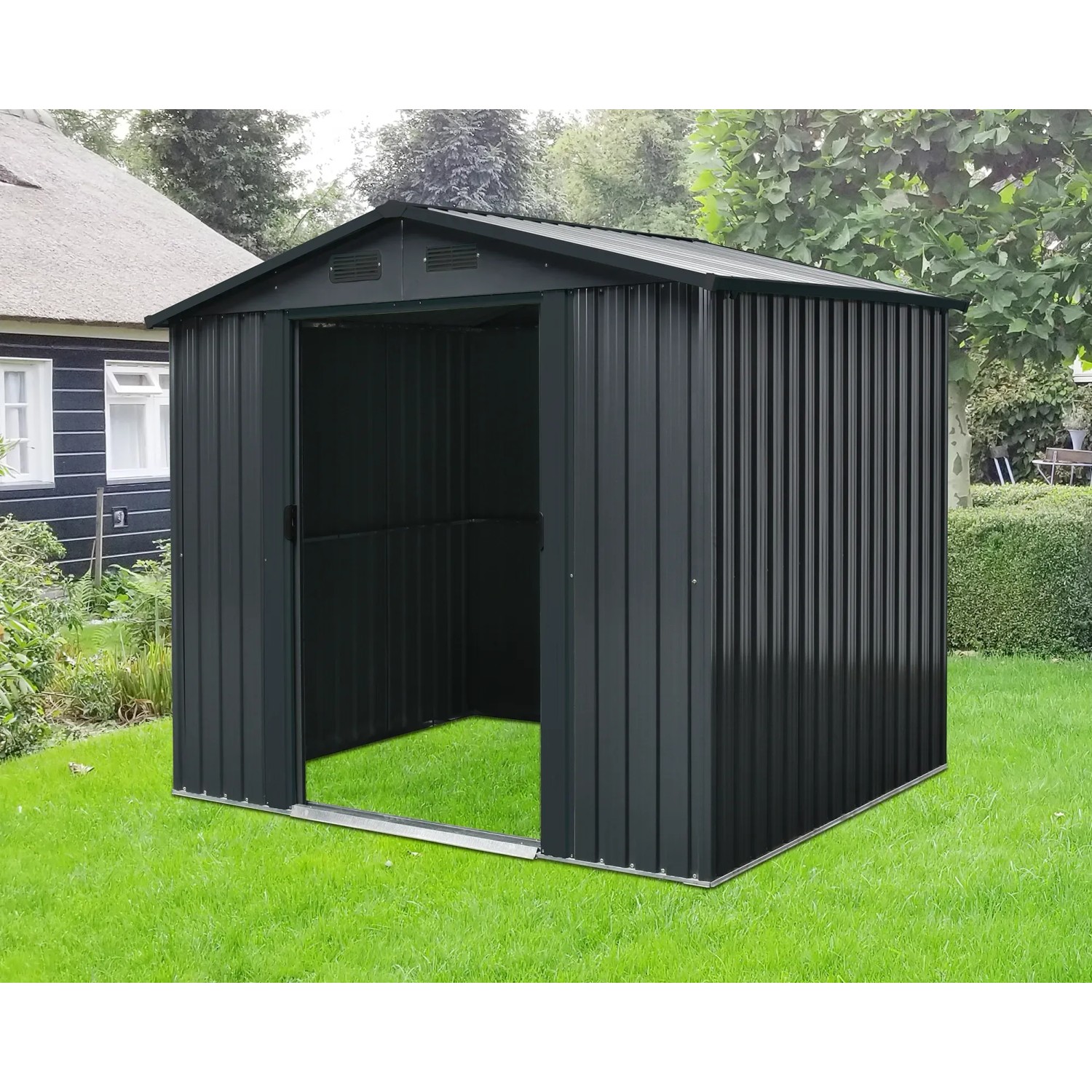 Floraworld Gartenhaus Metall Anthrazit 3,66 m² kaufen bei OBI