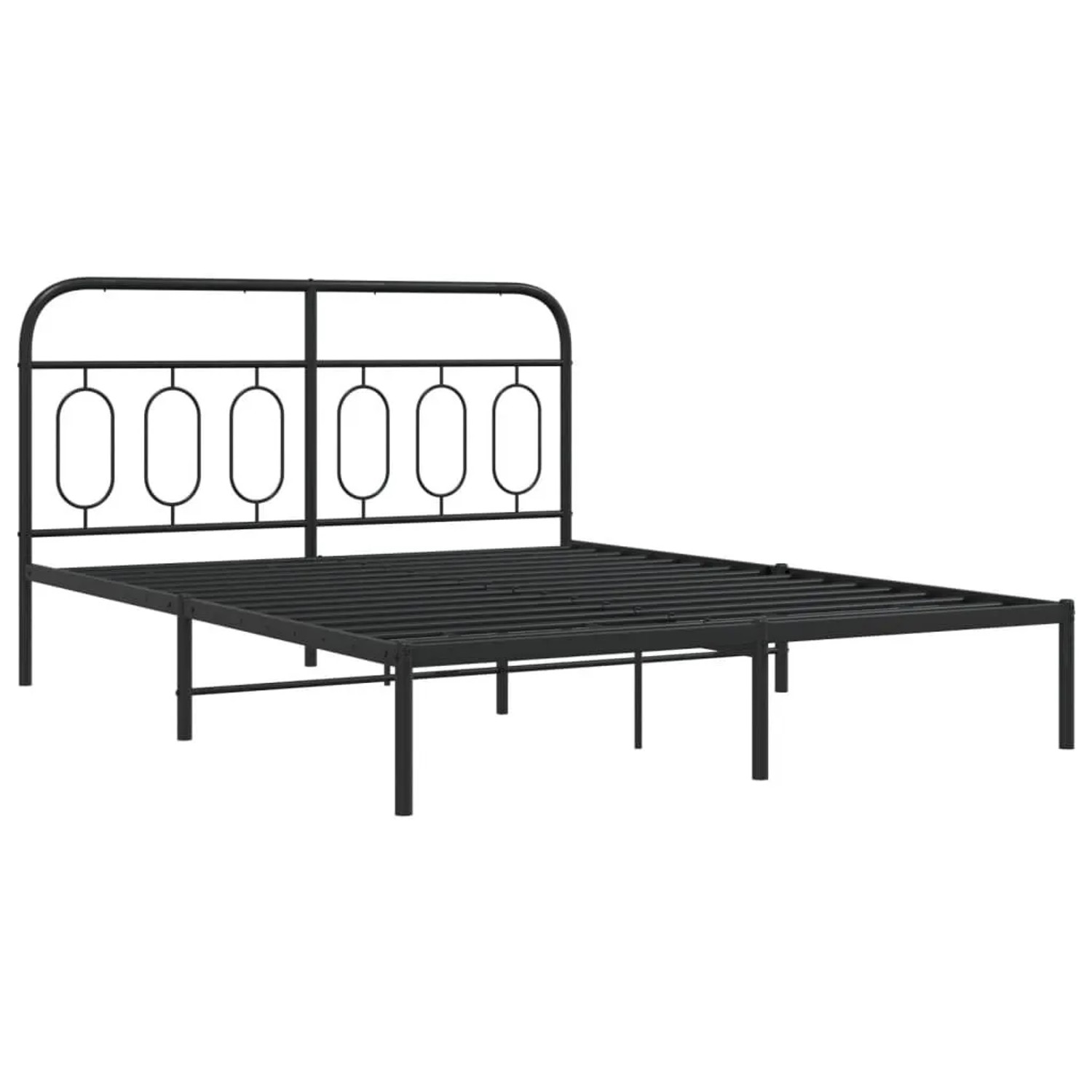 vidaXL Bettgestell mit Kopfteil Metall Schwarz 135x190 cm 377116 günstig online kaufen
