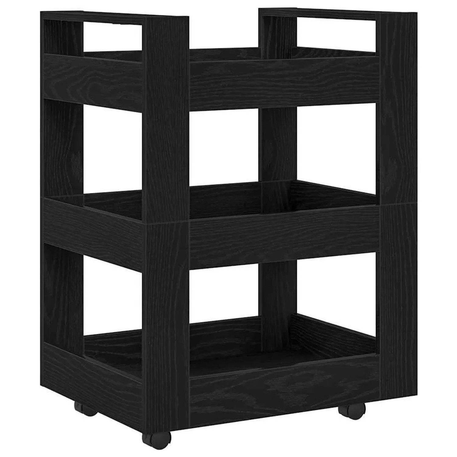 vidaXL Küchentrolley Schwarz Eichen-Optik 60 x 45 x 80 cm 862119