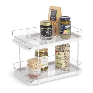 Zeller Aufbewahrungsboxen-Set, 2 transparente Kunststoffboxen als Küchen-Ordnungssystem.