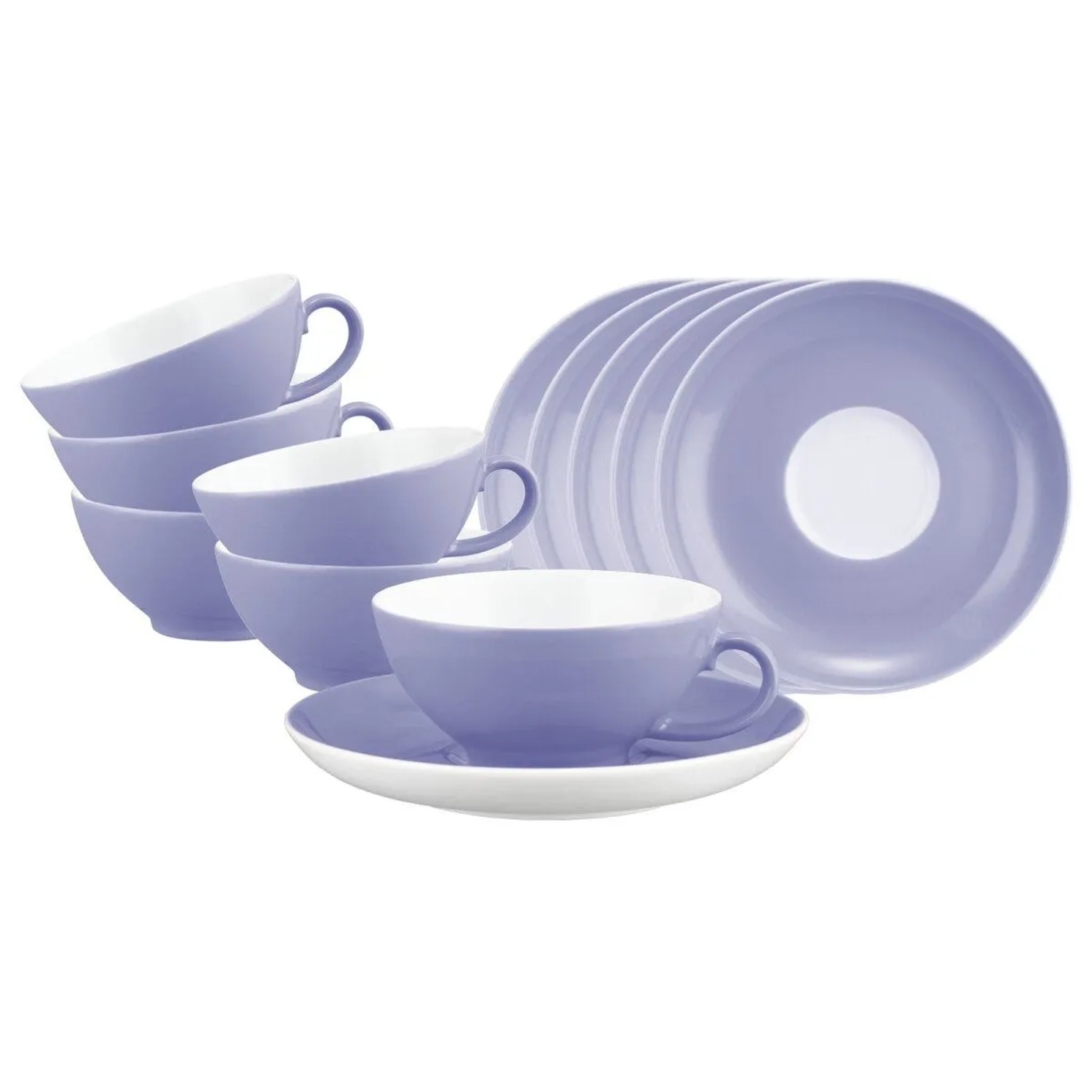 Seltmann Weiden Liberty Pure Colors Teetasse mit Untertasse 6er Set Grape Purple
