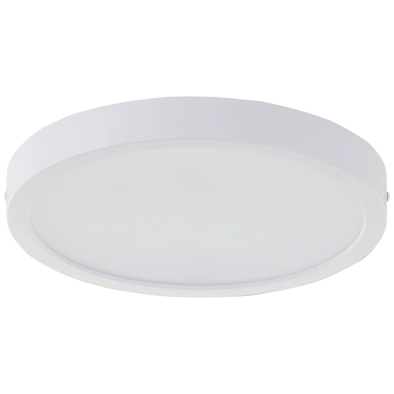 Weiße, runde LED-Deckenleuchte Varano, 27,5 cm Durchmesser, für Wohnräume und Badezimmer.