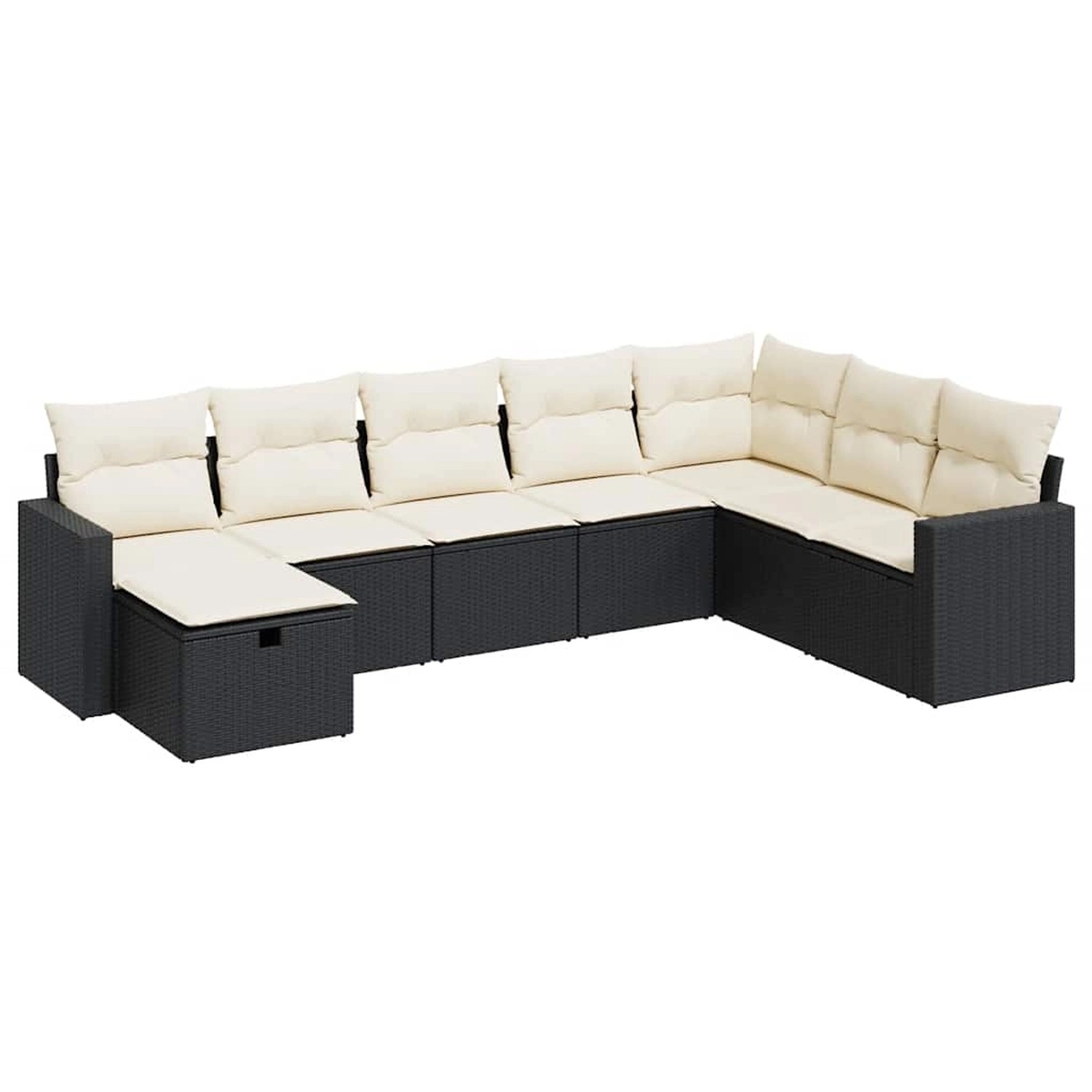 vidaXL 8-Tlg Garten-Sofagarnitur mit Kissen Schwarz Poly Rattan 3325432 günstig online kaufen
