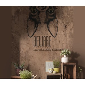 Erismann Fototapete Upside Down mit Mops Rosalie im Beton-Look, 150x280 cm.