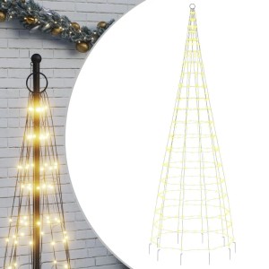 vidaXL LED-Weihnachtsbaum für Fahnenmast 550 LEDs Warmweiß 300 cm 358112