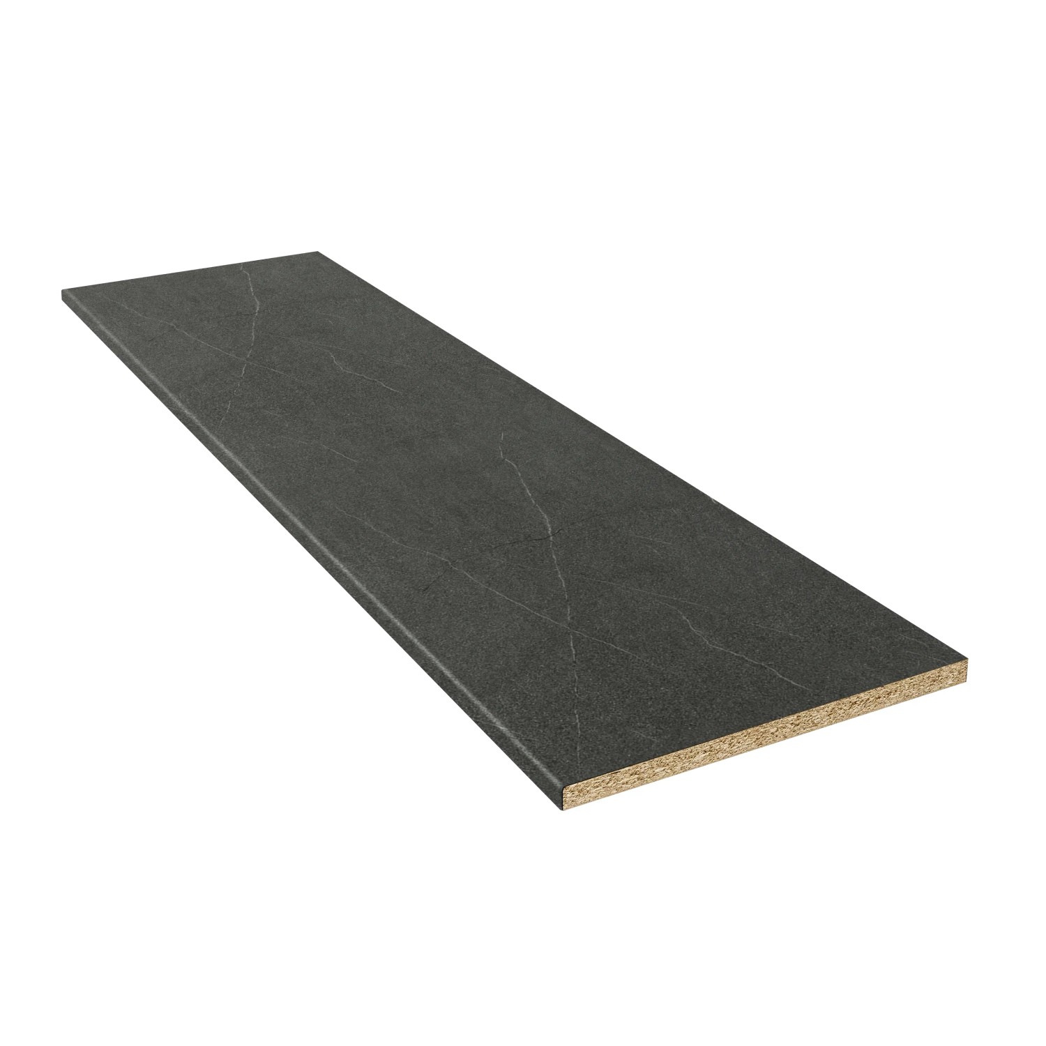 Kaindl Arbeitsplatte Torreano Anthrazit, 260x60x2,8 cm, in dunkler Steinoptik.