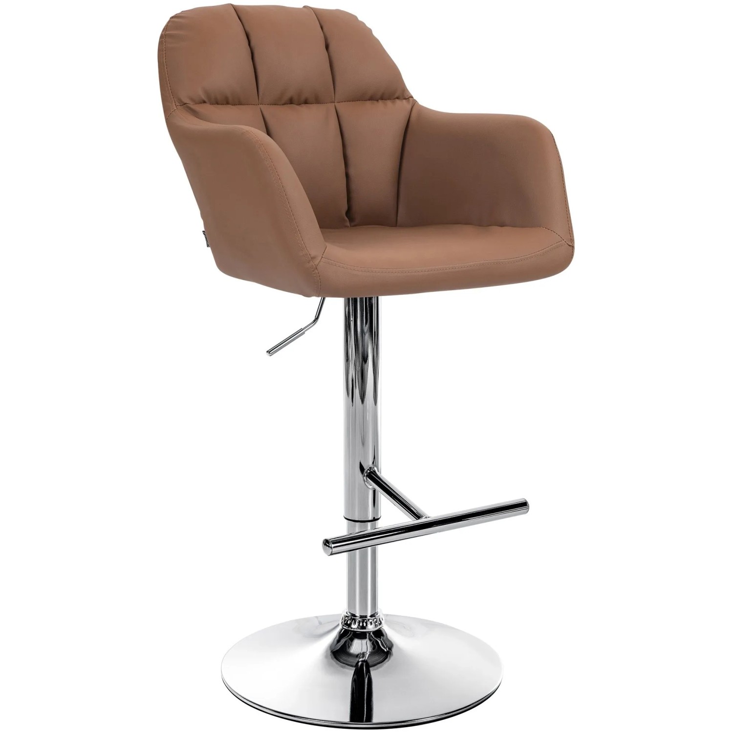CLP Barhocker Natoma Kunstleder Metall in Chromoptik/hellbraun
