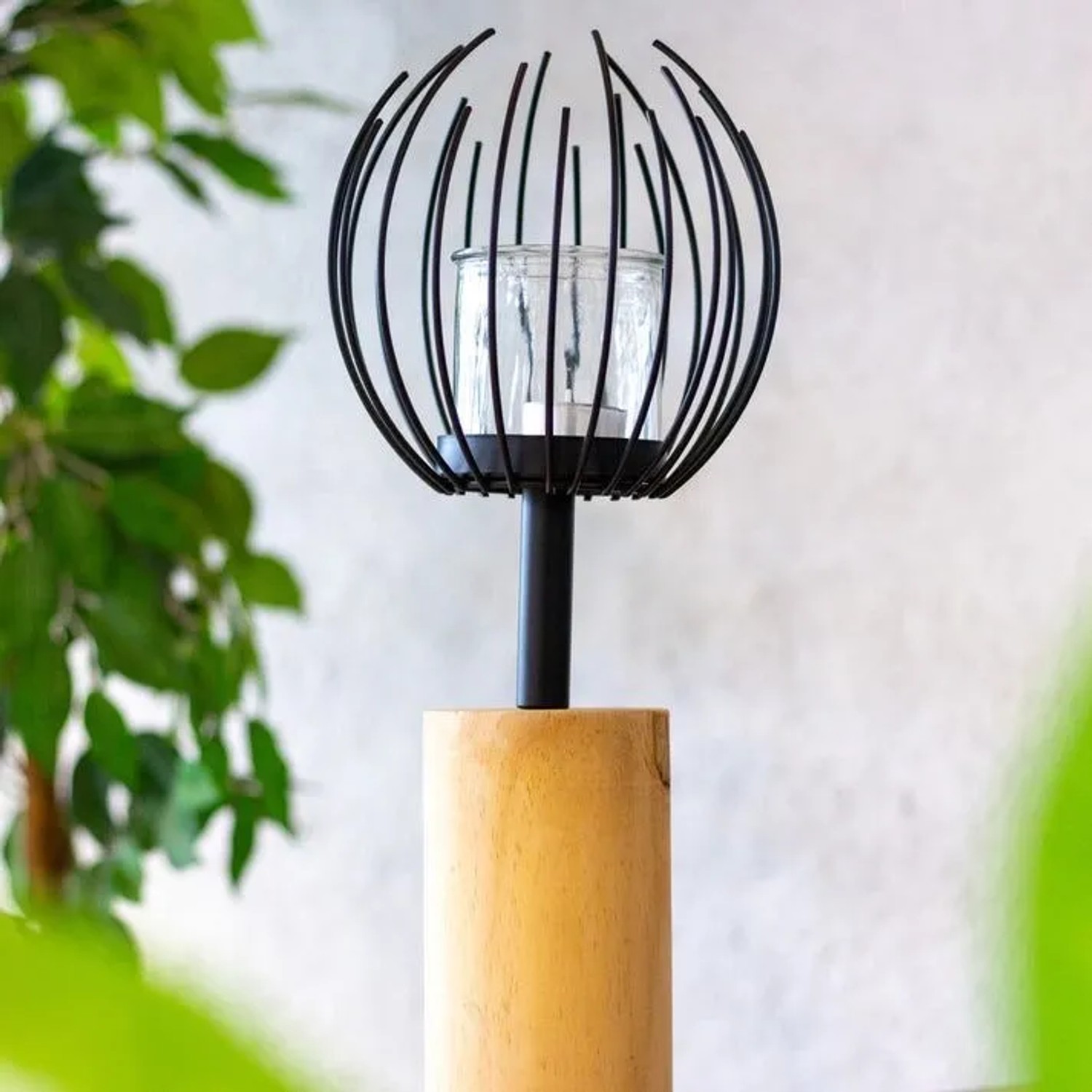 Frank Flechtwaren Windlicht-Säule Blütenkorb