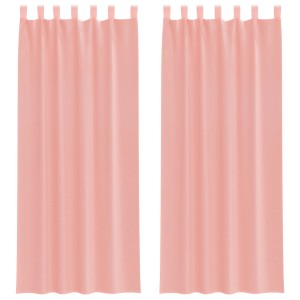 vidaXL Voile Vorhänge mit Stangentaschen 2 Stk Rosa 4102200