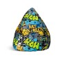 Sitting Point Sitzsack BeanBag Cool, 220 l, gelb-bunt mit Graffiti-Muster.