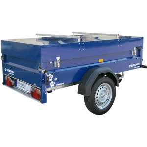 Stema Anhänger Blue Man 750, ungebremst mit Deckel, ideal für PKW-Urlaub.
