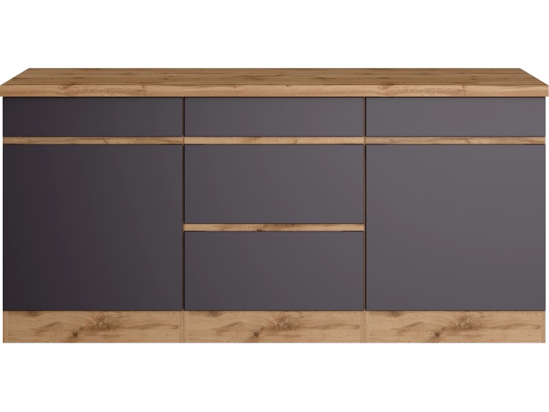 Held Möbel Küchenunterschrank Turin 180 cm Graphit/Wotaneiche kaufen bei OBI | Unterschränke