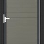 GroJa Solid Steckzauntor, 100x180 cm, Grau. Tor für Sichtschutzzaun mit Rahmen in Eisenglimmer DB703.