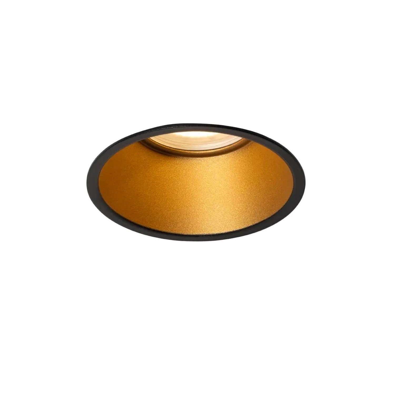 QAZQA Moderner Einbaustrahler Schwarz mit Gold GU10 50mm IP44 Dept