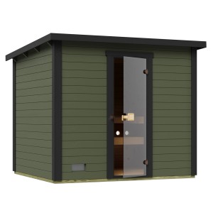 Weka Saunahaus Kaapi 4 Dampfbad-Ofen Graugrün