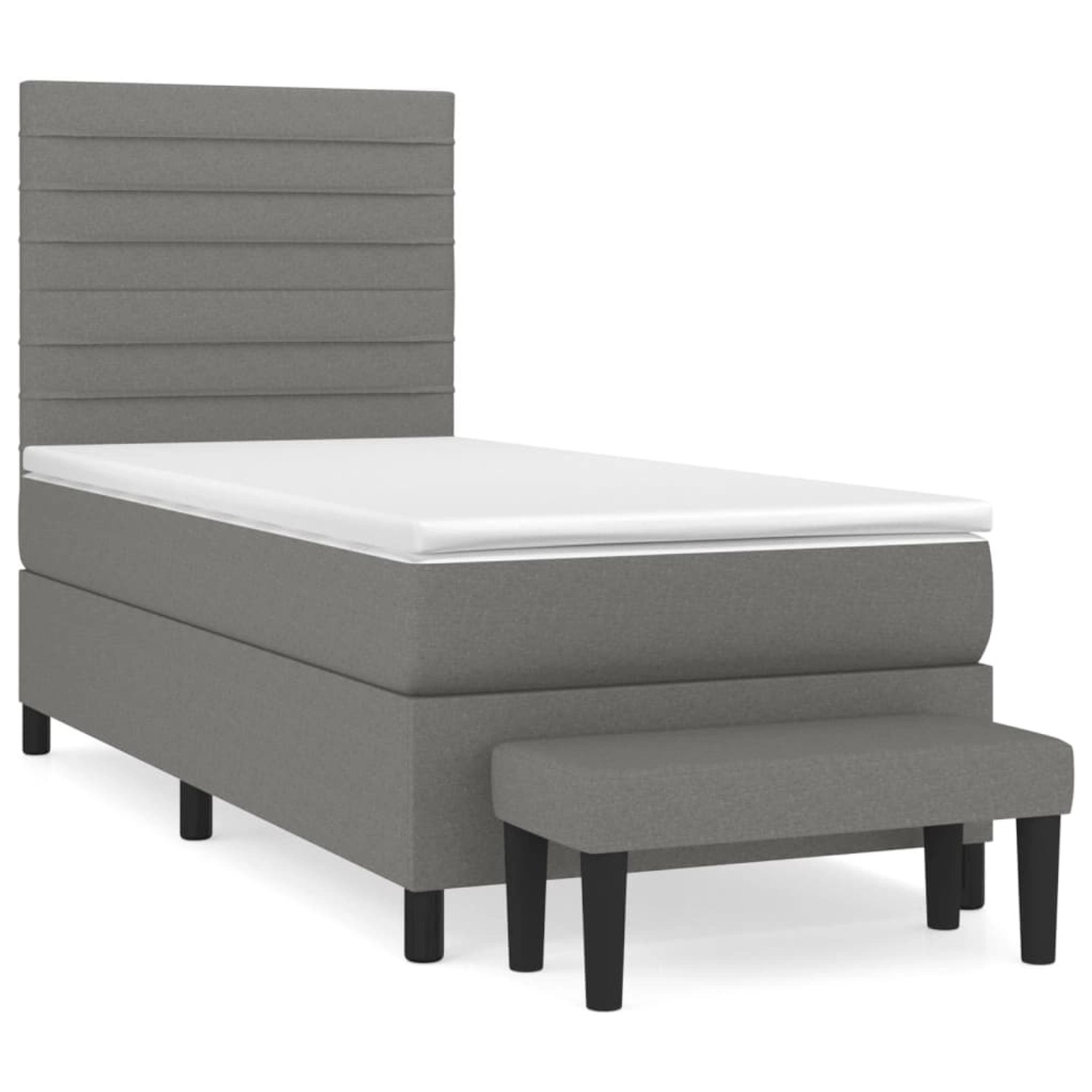 vidaXL Boxspringbett mit Matratze Dunkelgrau 100x200 cm Stoff1400074 günstig online kaufen