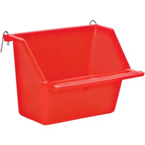 Roter Trixie Hängenapf für Vögel, 200ml, mit erhöhter Rückwand und Landeplatz.