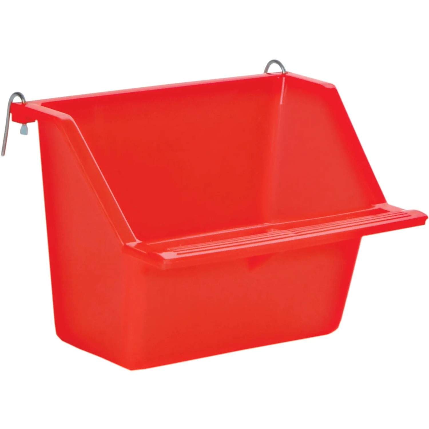 Roter Trixie Hängenapf für Vögel, 200ml, mit erhöhter Rückwand und Landeplatz.