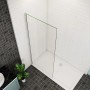 AICA Walk In Dusche 90x200cm mit Duschwand aus Klarglas und Chromrahmen.