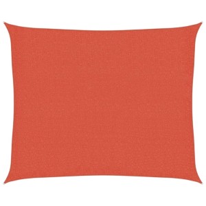 Rechteckiges, terrakottarotes Sonnensegel aus HDPE für Garten und Terrasse, bietet UV-Schutz.