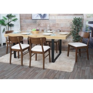 MCW Esszimmerstuhl M59 6er-Set Dunkles Gestell Creme