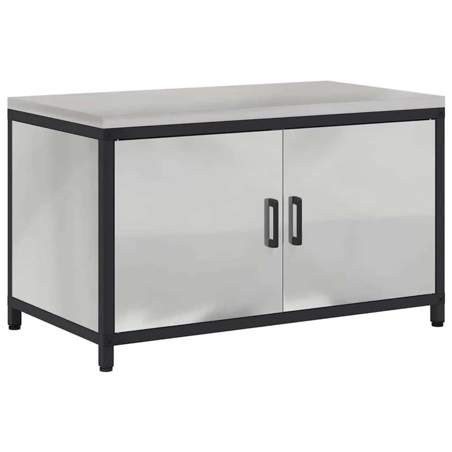 vidaXL Küchenaufbewahrung mit Regal Silber 60 x 50 x 92 cm Stahl 875001 günstig online kaufen