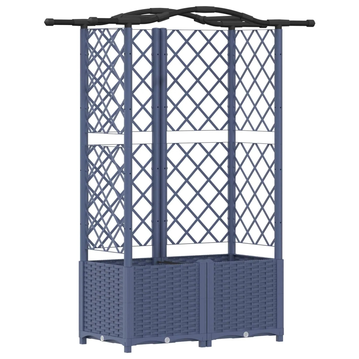 vidaXL Hochbeet mit Rankgitter und Dach Grau 122 x 40 x 141 cm PP 42032560
