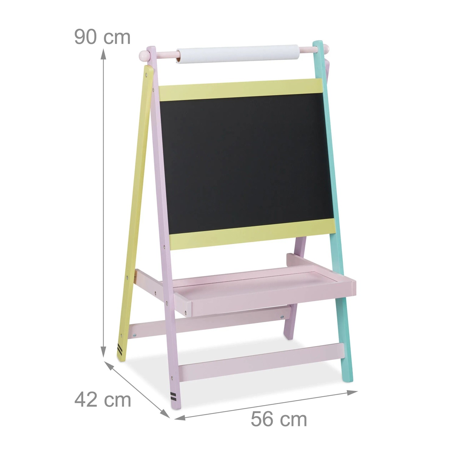 Relaxdays Kindertafel MDF Bunt Mit Papierrolle 90 cm x 56 cm x 42 cm 3,9 kg_4