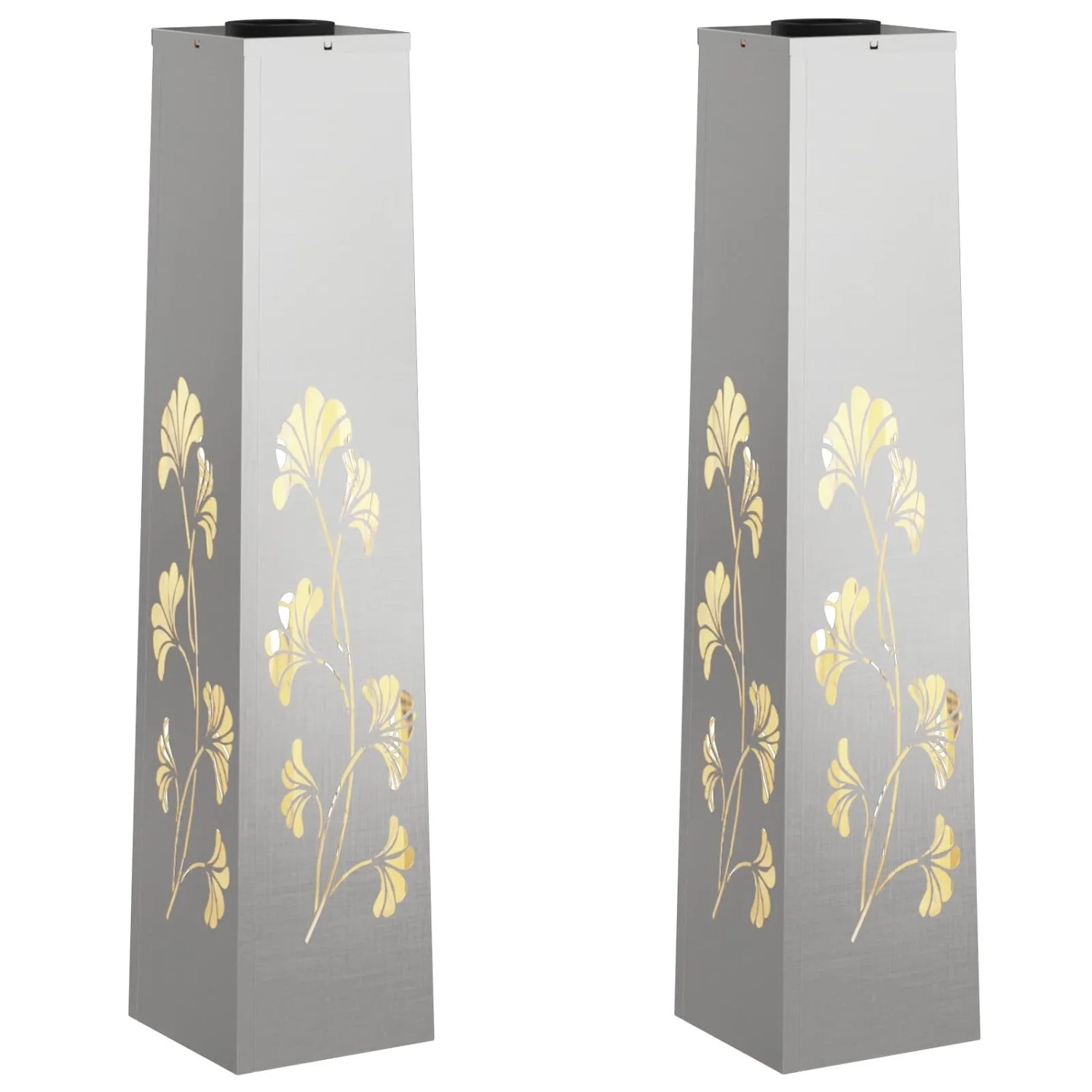 vidaXL Solar LED Weg Licht 2 Stk Silber Edelstahl 879762
