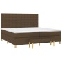 Dunkelbraunes vidaXL Boxspringbett 200x200 cm mit Matratze und Bank.