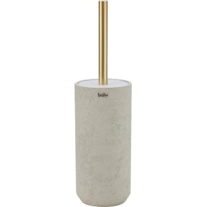 baliv WC-Bürstenhalter Cosy Cave, Betonoptik grau-gold, freistehend.