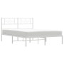 Weißes Metall Bettgestell 140x190 cm mit Kopfteil für Schlafzimmer