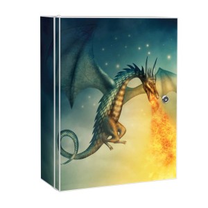 Weißer Banjado XXL Medizinschrank mit Drachen Motiv, abschließbar, 35x46x15cm.