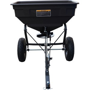 Texas Universal Streuwagen Anhänger mit 60L Fassungsvermögen für Rasentraktoren.