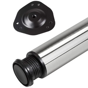 SOTECH 1 Stück Tischbein Höhe 870 mm Ø76 mm Ø80 mm Echt Edelstahl Gebürstet