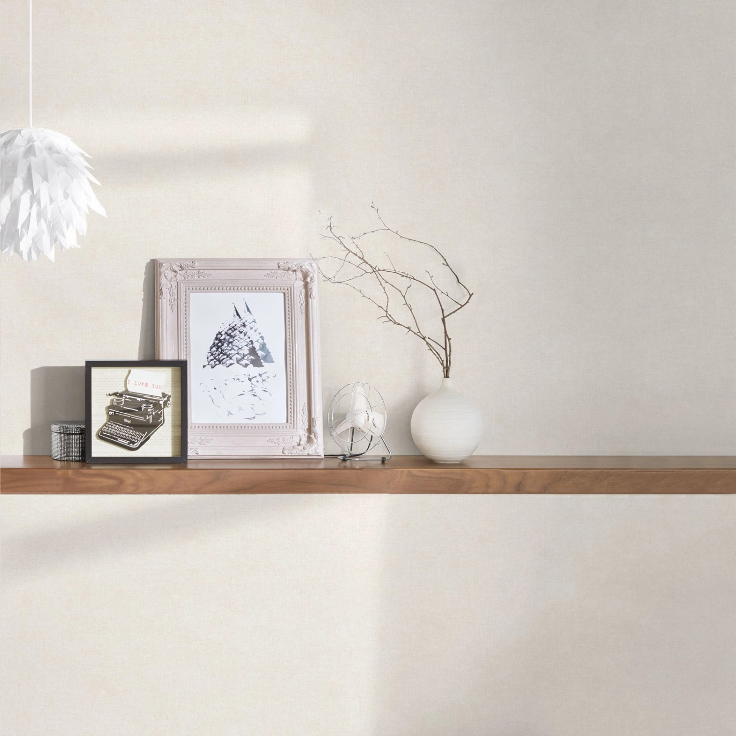 Bricoflor Vliestapete in Creme-Weiß, schlicht und modern für Wohn- und Schlafzimmer.