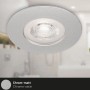 Brilo LED-Einbauleuchte Kulana, 4er-Set, Chrom matt, 4,9 W, warmweißes Licht.